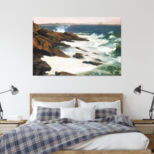 FREDERIC EDWIN CHURCH - Mist bij Mount Desert 1850 Canvas Afdruk (Insitu (Slaapkamer))