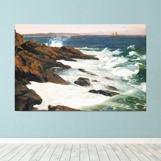 FREDERIC EDWIN CHURCH - Mist bij Mount Desert 1850 Canvas Afdruk (Insitu (Houten vloer))