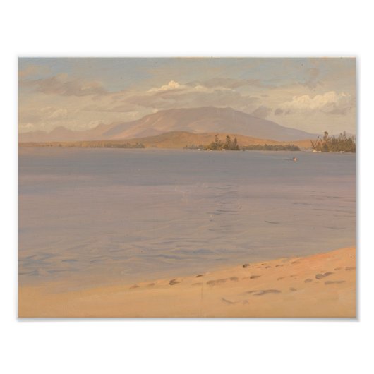 Frederic Edwin Church - Mount Katahdin van Lake Foto Afdruk (Voorkant)