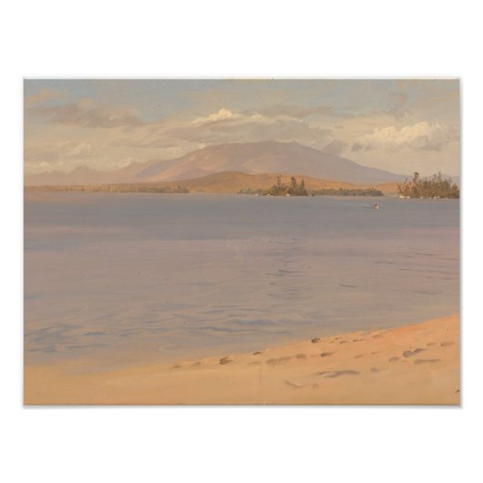 Frederic Edwin Church - Mount Katahdin van Lake Foto Afdruk (Voorkant)