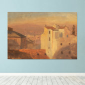 Frederic Edwin Church - Rooftops, Rome, Italy Canvas Afdruk (Insitu (Houten vloer))