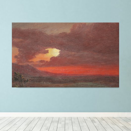 Frederic Edwin Church - Sunset  Canvas Afdruk (Insitu (Houten vloer))