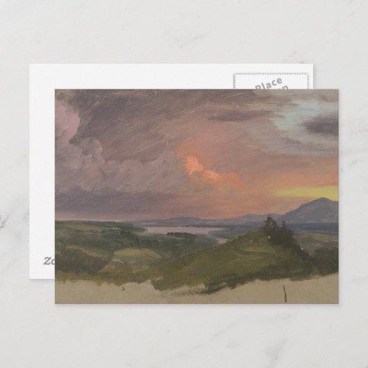 Frederic Edwin Church - Sunset in de Hudson-vallei Briefkaart (Voorkant / Achterkant)