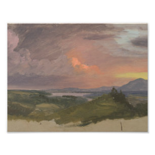 Frederic Edwin Church - Sunset in de Hudson-vallei Foto Afdruk