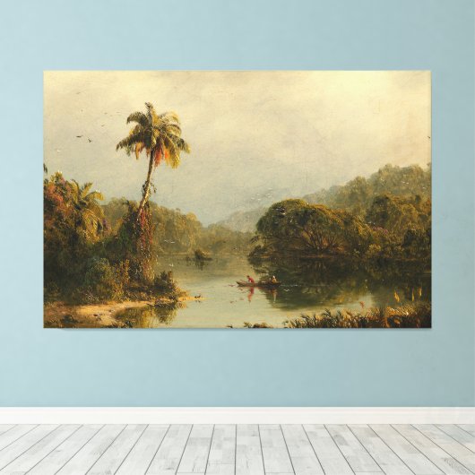 FREDERIC EDWIN CHURCH - TROPISCH LANDSCHAP - 1855 CANVAS AFDRUK (Insitu (Houten vloer))