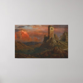 Frederic Edwin Church - Uitkijktoren in Italië Canvas Afdruk