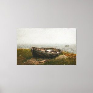 FREDERIC EDWIN CHURCH - VERLATEN SKIFF - 1850 - CANVAS AFDRUK