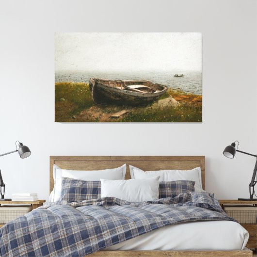 FREDERIC EDWIN CHURCH - VERLATEN SKIFF - 1850 - CANVAS AFDRUK (Insitu (Slaapkamer))