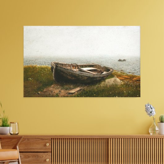 FREDERIC EDWIN CHURCH - VERLATEN SKIFF - 1850 - CANVAS AFDRUK (Insitu (Woonkamer))