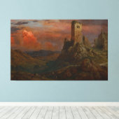 Frederic Edwin Church - Watch Tower in Italy Canvas Afdruk (Insitu (Houten vloer))