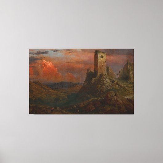 Frederic Edwin Church - Watch Tower in Italy Canvas Afdruk (Voorkant)