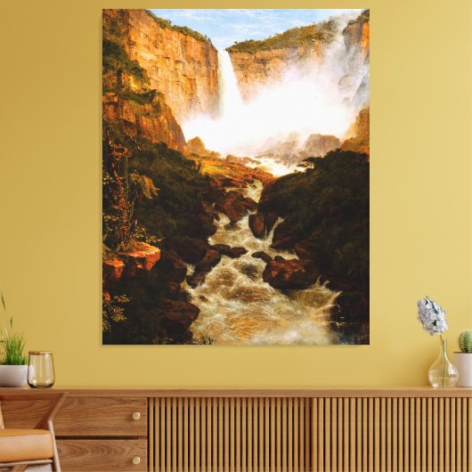 FREDERIC EDWIN CHURCH - Waterval van Tequendama - Canvas Afdruk (Insitu (Woonkamer))