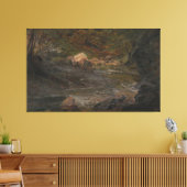 Frederic Edwin Church - Woodland Scene Canvas Afdruk (Insitu (Woonkamer))
