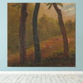 Frederic Edwin Church - Woodland Scene Canvas Afdruk (Insitu (Houten vloer))