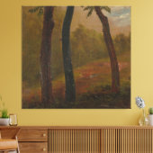 Frederic Edwin Church - Woodland Scene Canvas Afdruk (Insitu (Woonkamer))