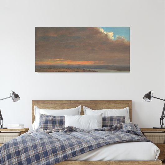 Frederic Edwin Church - Zonsondergang Canvas Afdruk (Insitu (Slaapkamer))