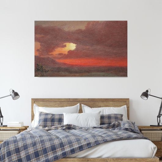 Frederic Edwin Church - Zonsondergang Canvas Afdruk (Insitu (Slaapkamer))