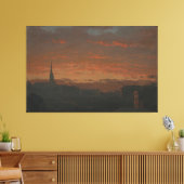 Frederic Edwin Church - Zonsondergang en Bergen Canvas Afdruk (Insitu (Woonkamer))