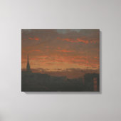 Frederic Edwin Church - Zonsondergang en Bergen Canvas Afdruk (Voorkant)