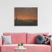 Frederic Edwin Church - Zonsondergang en Bergen Canvas Afdruk (Insitu (Woonkamer))