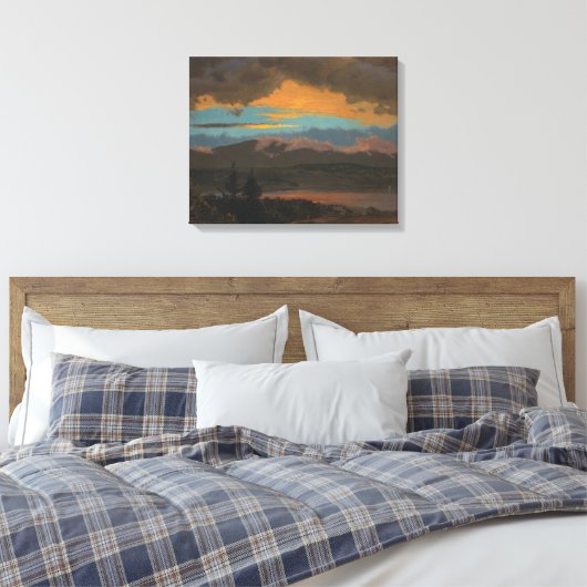 Frederic Edwin Church - Zonsondergang over de Cats Canvas Afdruk (Insitu (Slaapkamer))