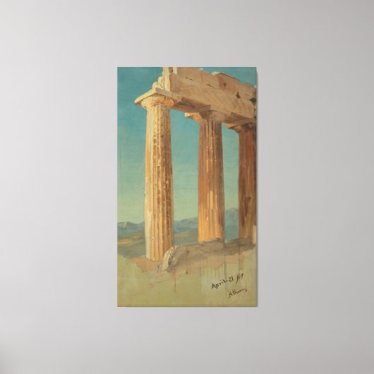 Frederic Edwin Church - Zuilen van het Parthenon Canvas Afdruk (Voorkant)
