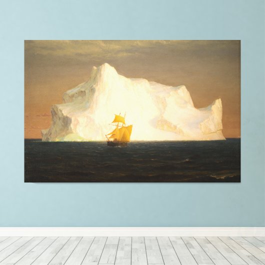 FREDERIC EDWIN KERK - DE IJSBERG - 1891 - CANVAS AFDRUK (Insitu (Houten vloer))