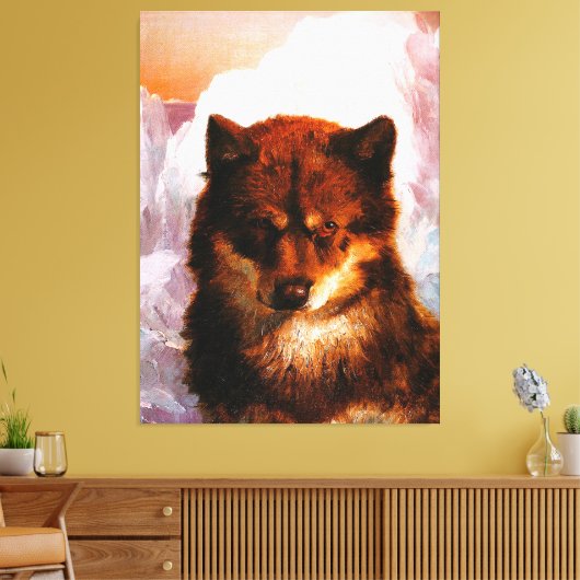 FREDERIC EDWIN KERK - Oosisoak (Artic Dog) 1861 Canvas Afdruk (Insitu (Woonkamer))
