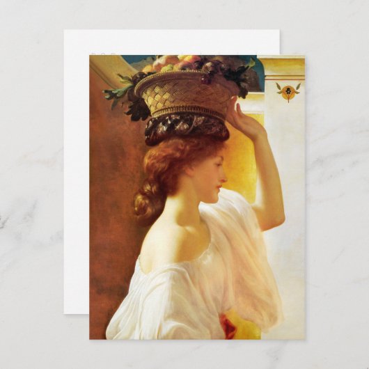 Frederic Leighton Girl met mand fruit CC0953 Briefkaart (Voorkant / Achterkant)