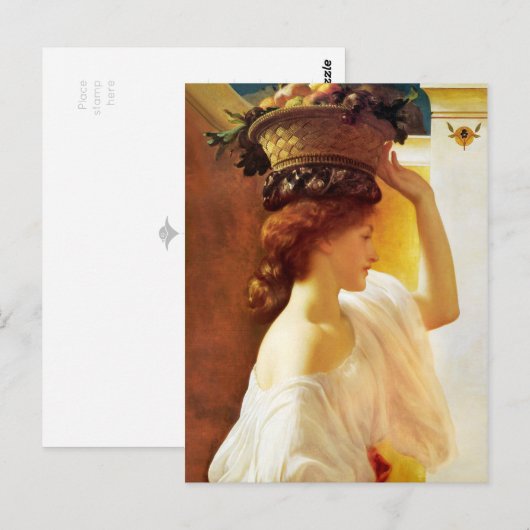 Frederic Leighton Girl met mand fruit CC0953 Briefkaart (Voorkant / Achterkant)