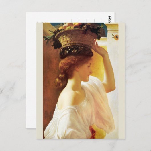 Frederic Leighton Girl met mand fruit CC0955 Briefkaart (Voorkant / Achterkant)