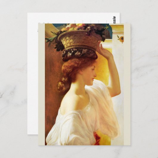 Frederic Leighton Girl met mand fruit Update Briefkaart (Voorkant / Achterkant)