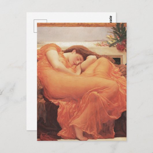 Frederic Lord Leighton Flaming June Square Art Briefkaart (Voorkant / Achterkant)