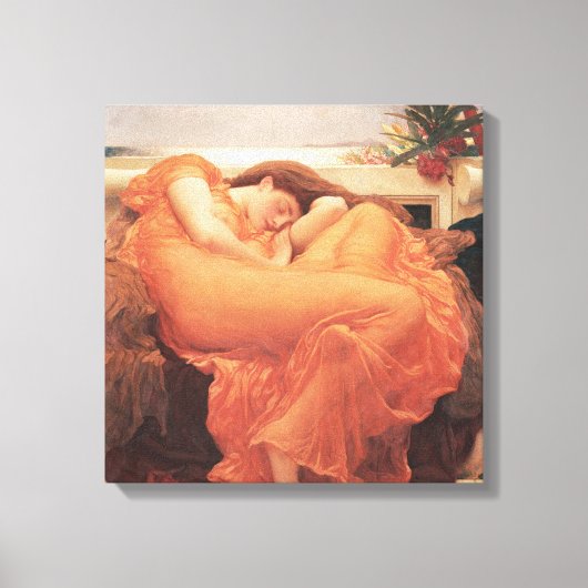 Frederic Lord Leighton Flaming June Square Art Canvas Afdruk (Voorkant)