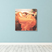 Frederic Lord Leighton Flaming June Square Art Canvas Afdruk (Insitu (Houten vloer))