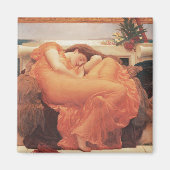 Frederic Lord Leighton Flaming June Square Art Magneet (Voorkant)