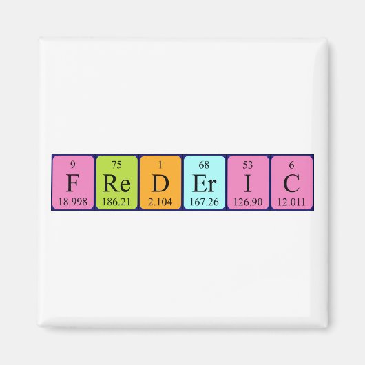 Frederic periodieke table name magnet (Voorkant)