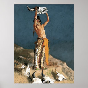 Frederic Remington Art: "De buffel teruggooien Poster