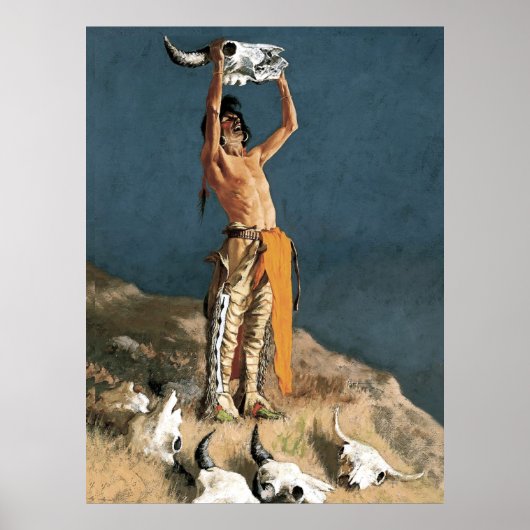 Frederic Remington Art: "De buffel teruggooien Poster (Voorkant)