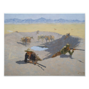 Frederic Remington - Bestrijding van het watergat Foto Afdruk