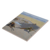 Frederic Remington - Bestrijding van het watergat Tegeltje (Zijkant)