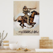 Frederic Remington "Buffalo Hunter Spitting Bullet Poster (Keuken)