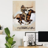 Frederic Remington “Buffeljager spuugt kogel Poster (Thuiskantoor)