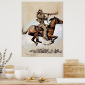 Frederic Remington “Buffeljager spuugt kogel Poster (Keuken)