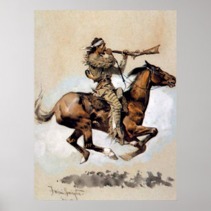 Frederic Remington “Buffeljager spuugt kogel Poster