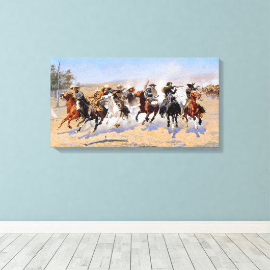 Frederic Remington Dash voor de Timber Canvas Afdruk (Insitu (Houten vloer))