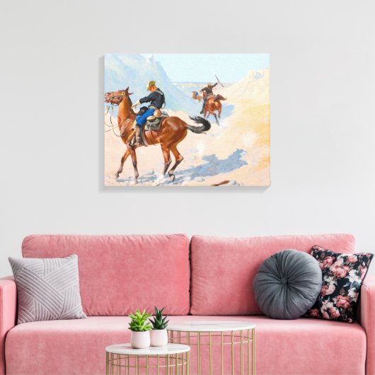 Frederic Remington - de Advance-Guard of de Mil Canvas Afdruk (Insitu (Woonkamer))