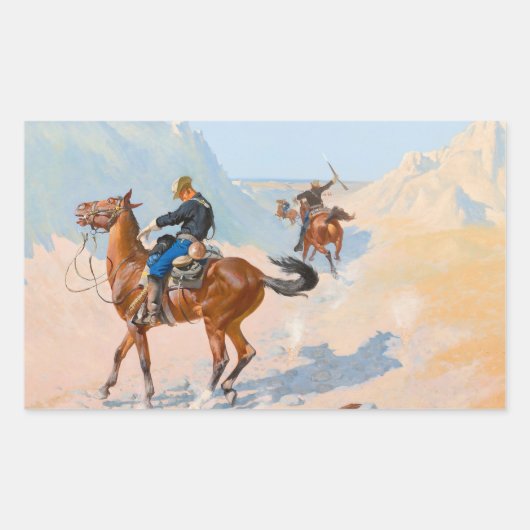 Frederic Remington - de Advance-Guard of de Mil Rechthoekige Sticker (Voorkant)