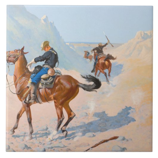 Frederic Remington - de Advance-Guard of de Mil Tegeltje (Voorkant)