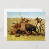 Frederic Remington de Buffalo Hunt Briefkaart (Voorkant / Achterkant)